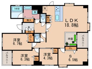 プリオーレ京都三条高倉(4F12)の物件間取画像